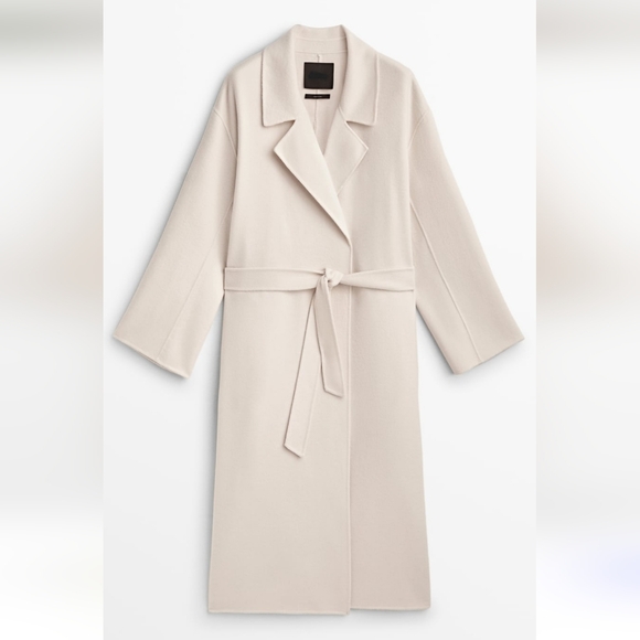 WOOL BLEND ROBE COAT WITH BELT - Picture 11 of 16